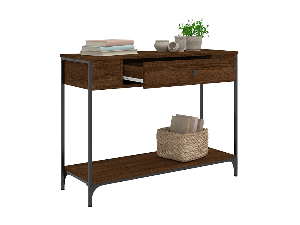 Wandtafel 100x34,5x75 cm bewerkt hout bruin eikenkleur NL126321