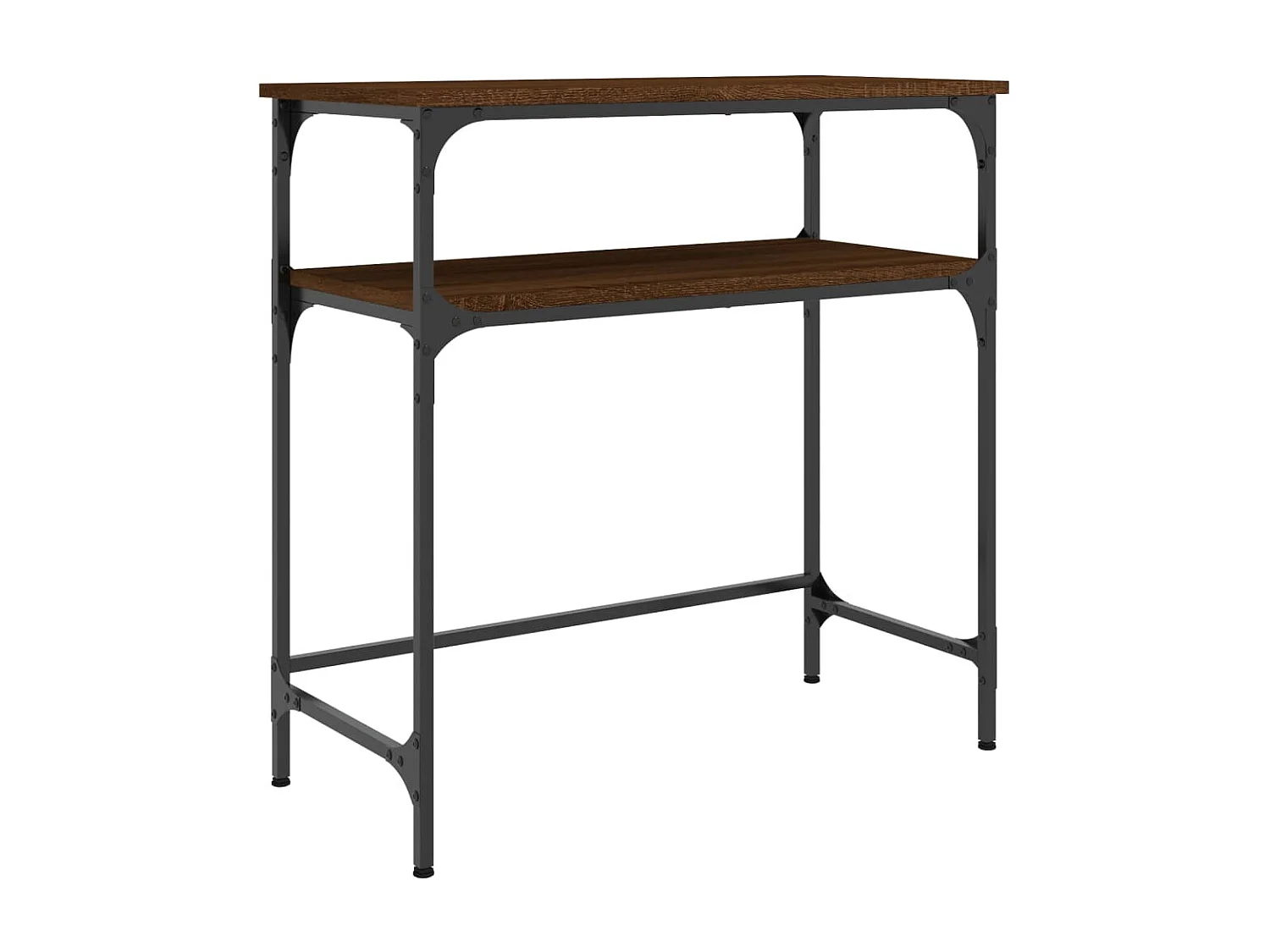 Console chêne marron 75x35,5x75 cm bois d'ingénierie OFR16161 BonneVie Meuble