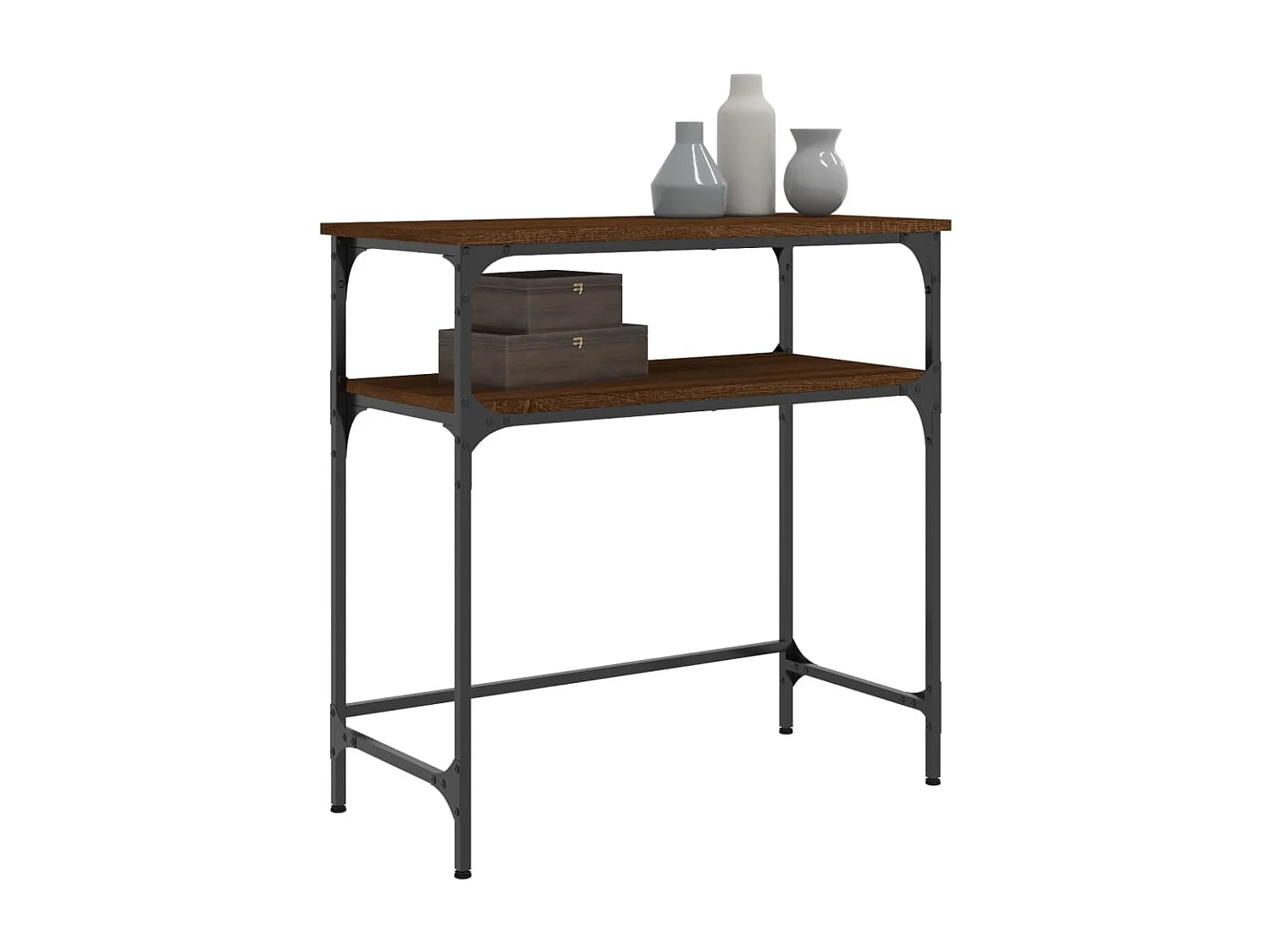 Console chêne marron 75x35,5x75 cm bois d'ingénierie OFR16161 BonneVie Meuble