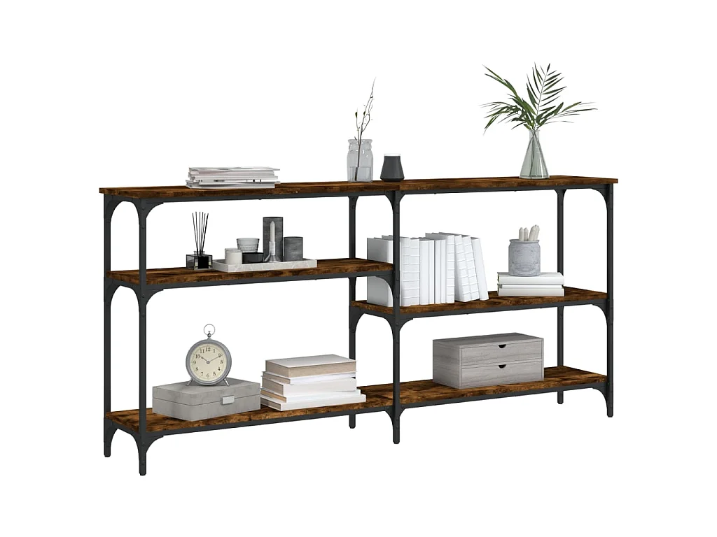 Console chêne fumé 160x29x75 cm bois d'ingénierie OFR12227 BonneVie Meuble