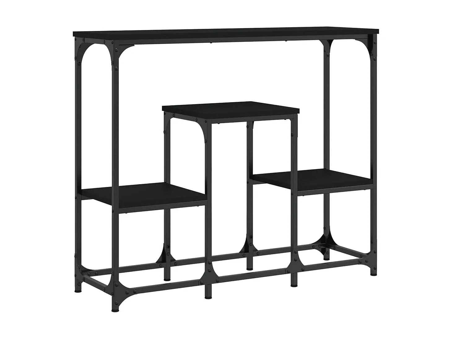 Tavolo Consolle Nero 89,5x28x76 cm in Legno Multistrato CFW66270