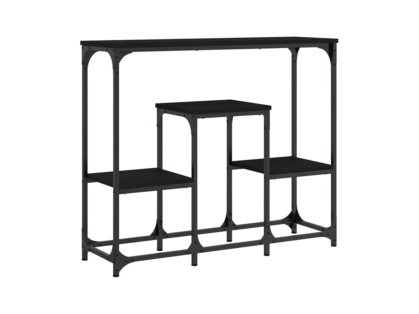 Konsolentisch,Flurtisch Schwarz 89,5x28x76 cm Holzwerkstoff -gkd690605