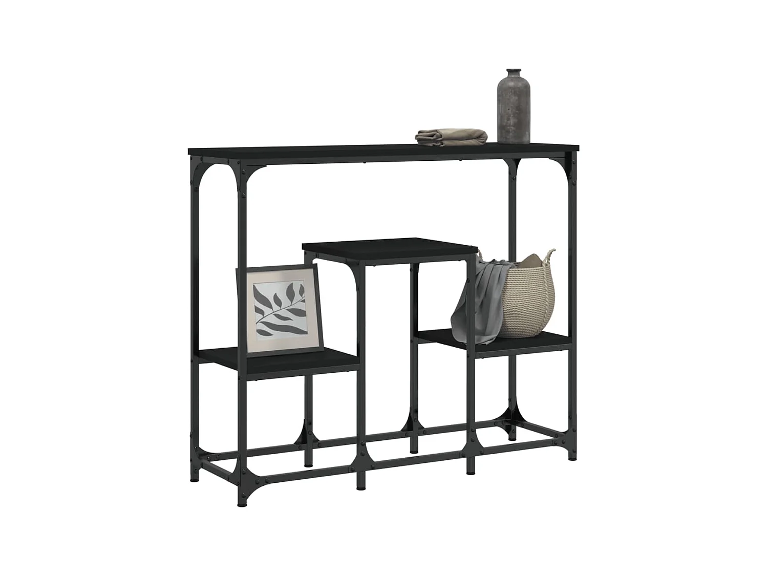 Konsolentisch,Flurtisch Schwarz 89,5x28x76 cm Holzwerkstoff -gkd690605