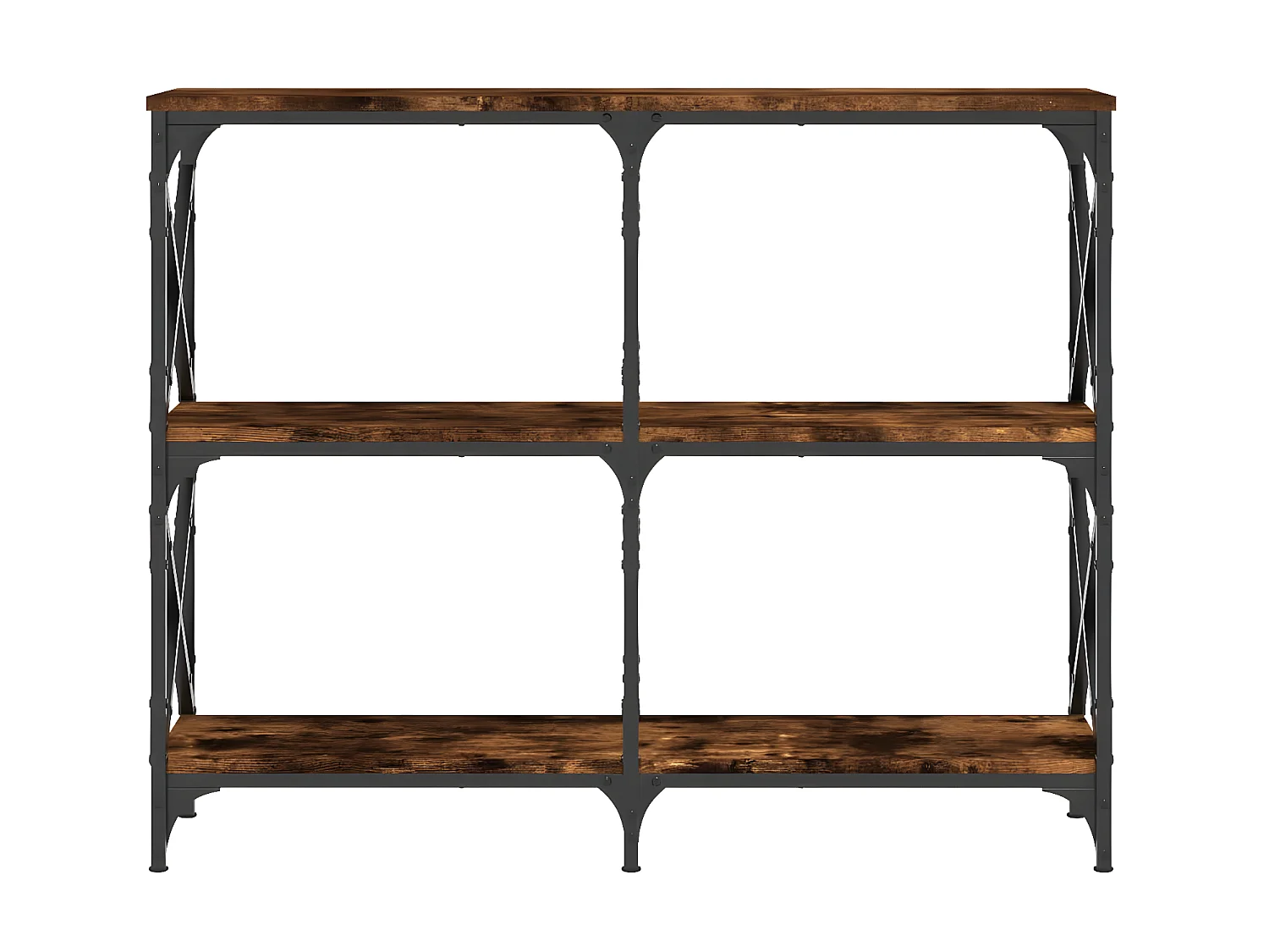 Console chêne fumé 100x28x80,5 cm bois d'ingénierie OFR72011 BonneVie Meuble