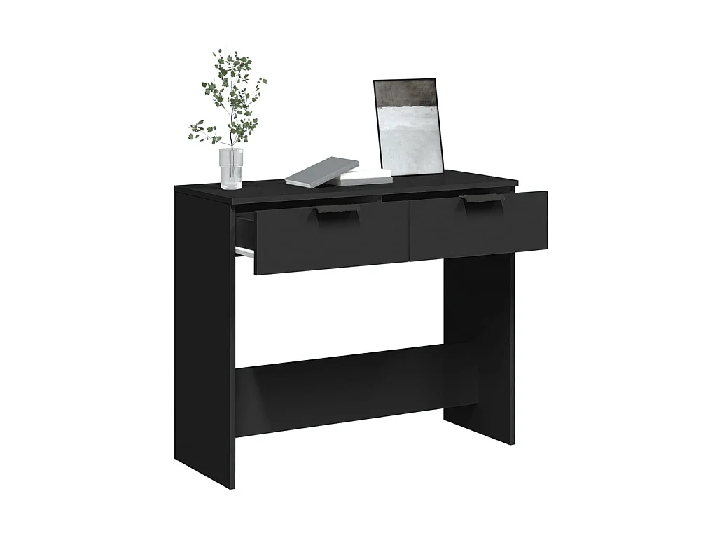 Wandtafel 90x36x75 cm bewerkt hout zwart NL301618