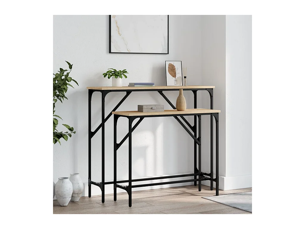 Tables console 2 pcs chêne sonoma bois d'ingénierie OFR14805 BonneVie Meuble