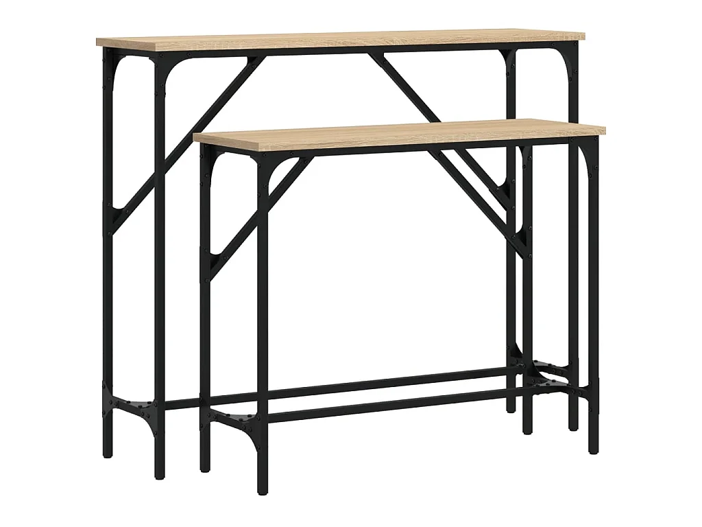 Tables console 2 pcs chêne sonoma bois d'ingénierie OFR14805 BonneVie Meuble