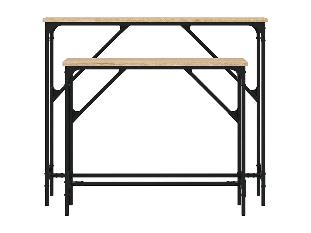 Tables console 2 pcs chêne sonoma bois d'ingénierie OFR14805 BonneVie Meuble