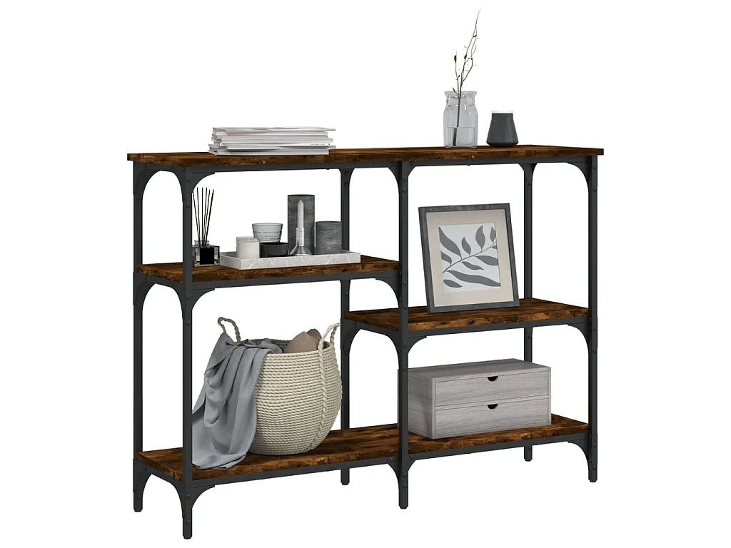 Console chêne fumé 102x29x75 cm bois d'ingénierie OFR78327 BonneVie Meuble