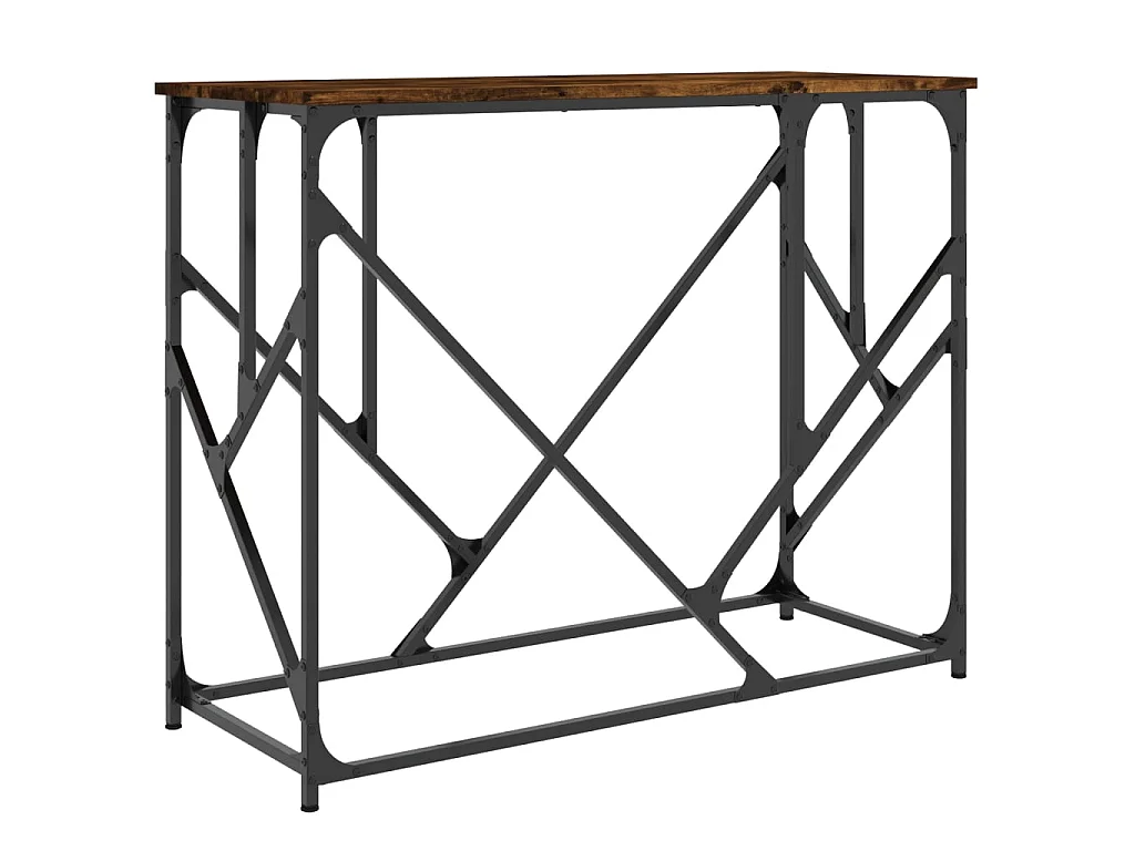 Wandtafel 100x40x80 cm bewerkt hout gerookt eikenkleurig NL881207