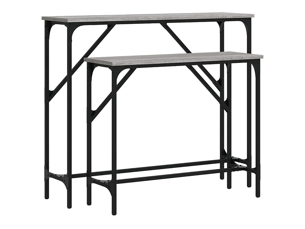 2er-set-Konsolentisch,Flurtische Grau Sonoma Holzwerkstoff -gkd766602