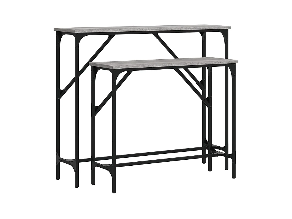 Tables console 2 pcs sonoma gris bois d'ingénierie OFR35277 BonneVie Meuble