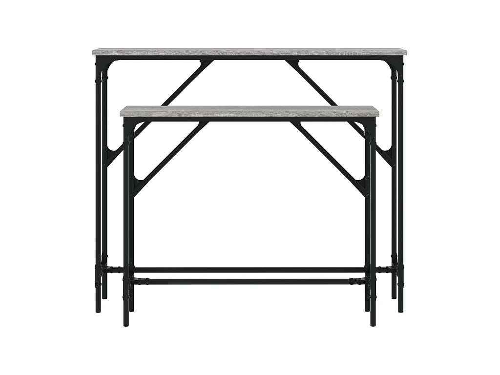 Tables console 2 pcs sonoma gris bois d'ingénierie OFR35277 BonneVie Meuble