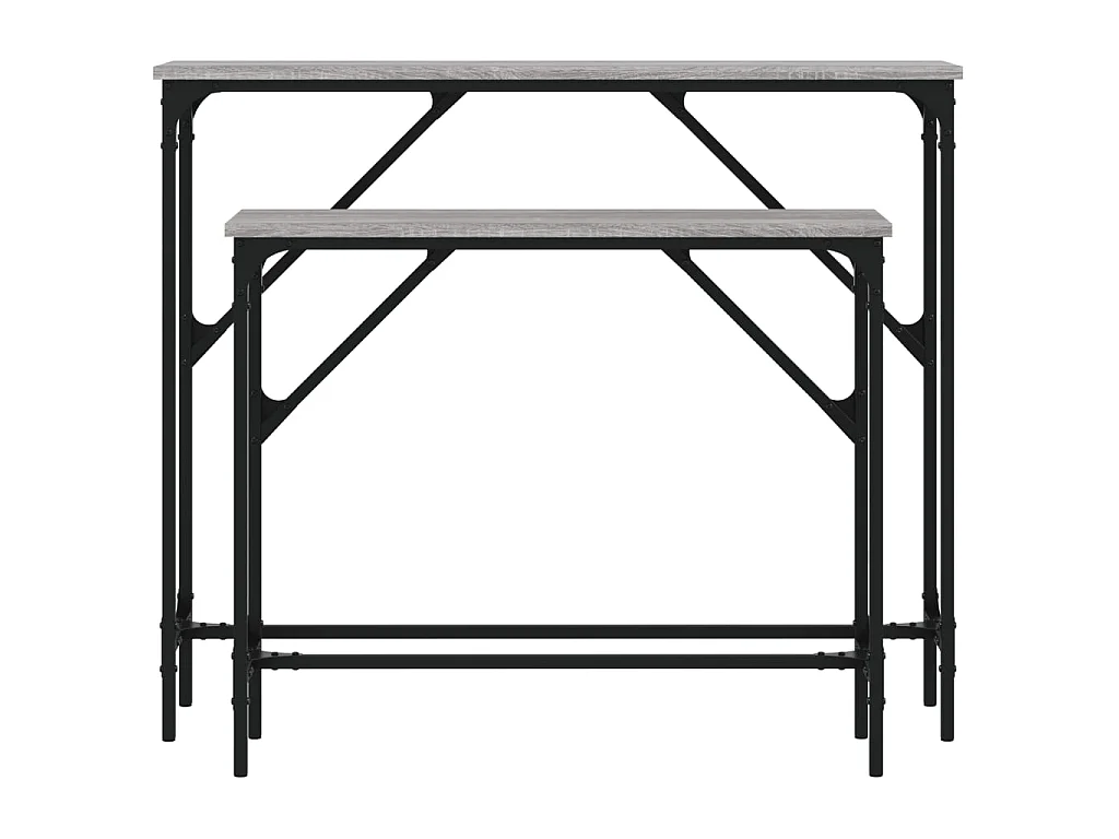Tables console 2 pcs sonoma gris bois d'ingénierie OFR35277 BonneVie Meuble
