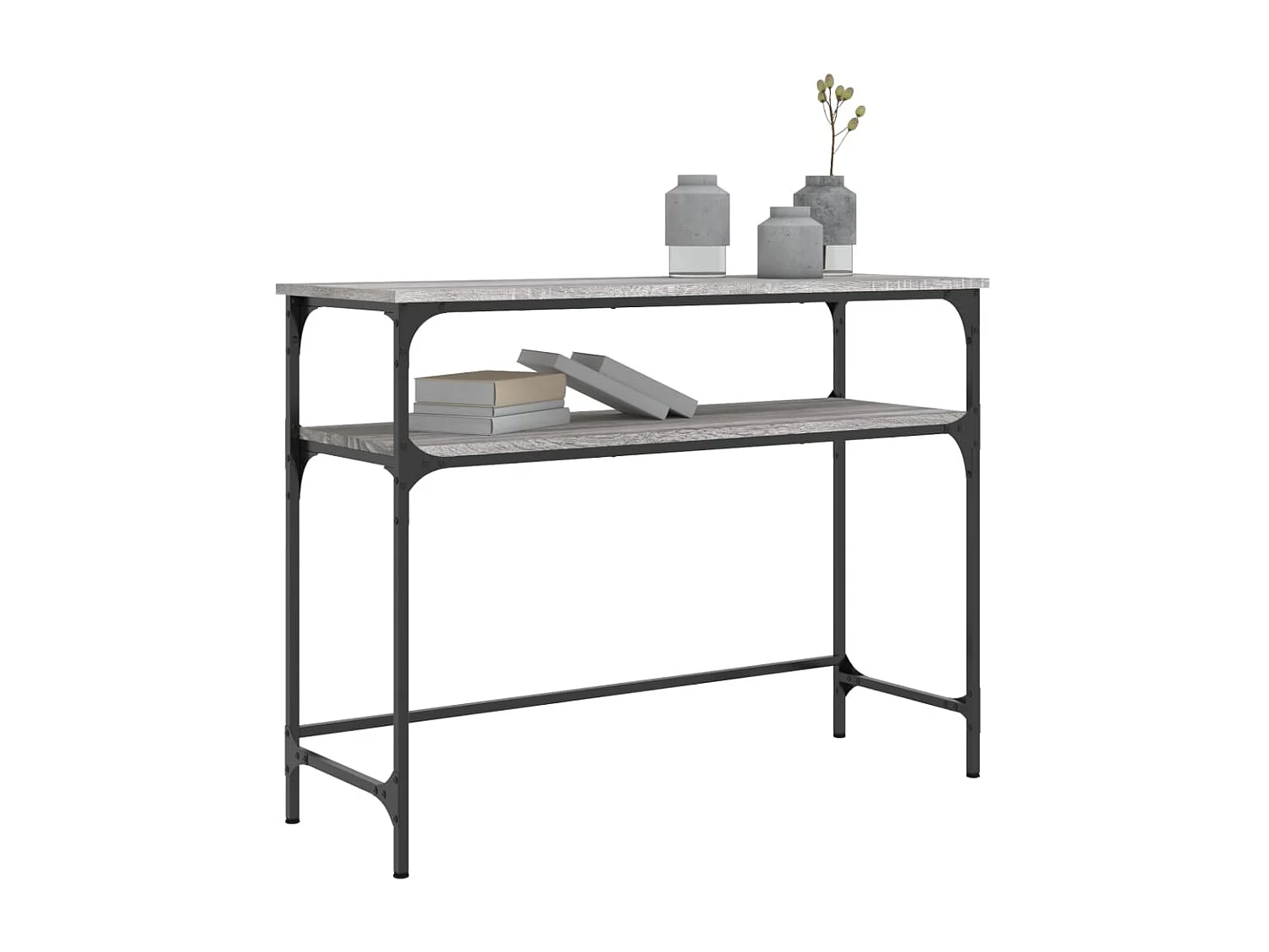 Console sonoma gris 100x35,5x75 cm bois d'ingénierie OFR56551 BonneVie Meuble