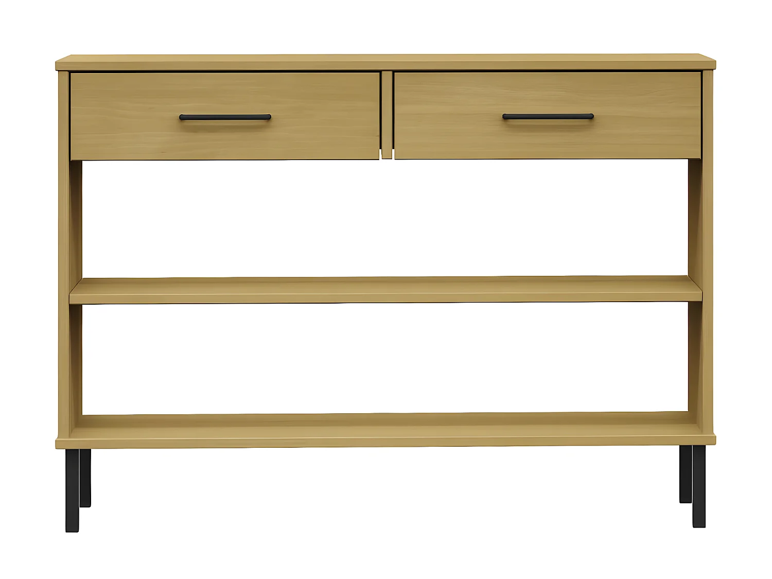 Armoire console avec pieds en métal Marron Bois pin massif OSLO OFR77025 BonneVie Meuble