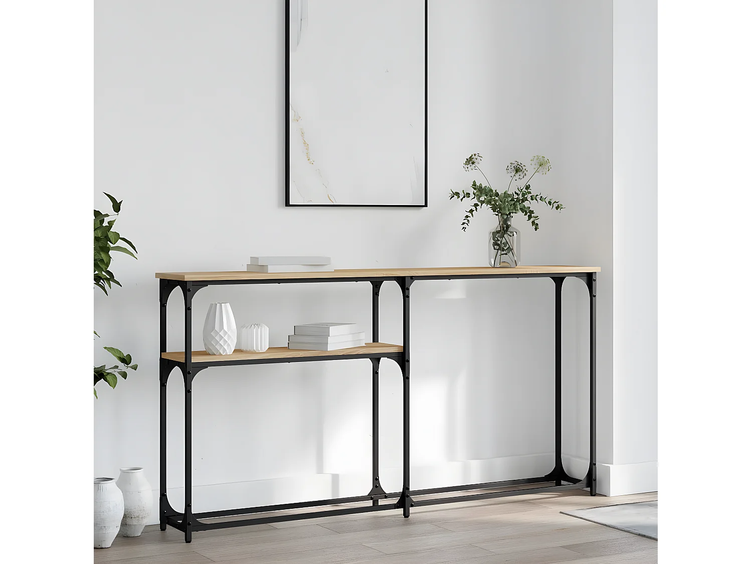 Console chêne sonoma 145x22,5x75 cm bois d'ingénierie OFR19836 BonneVie Meuble