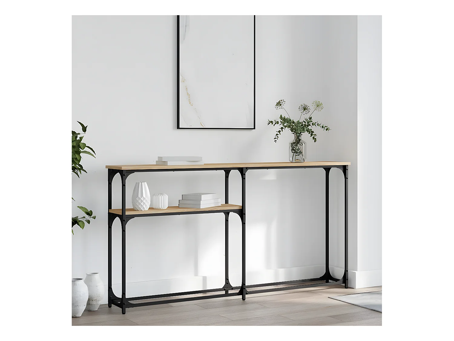 Console chêne sonoma 145x22,5x75 cm bois d'ingénierie OFR19836 BonneVie Meuble
