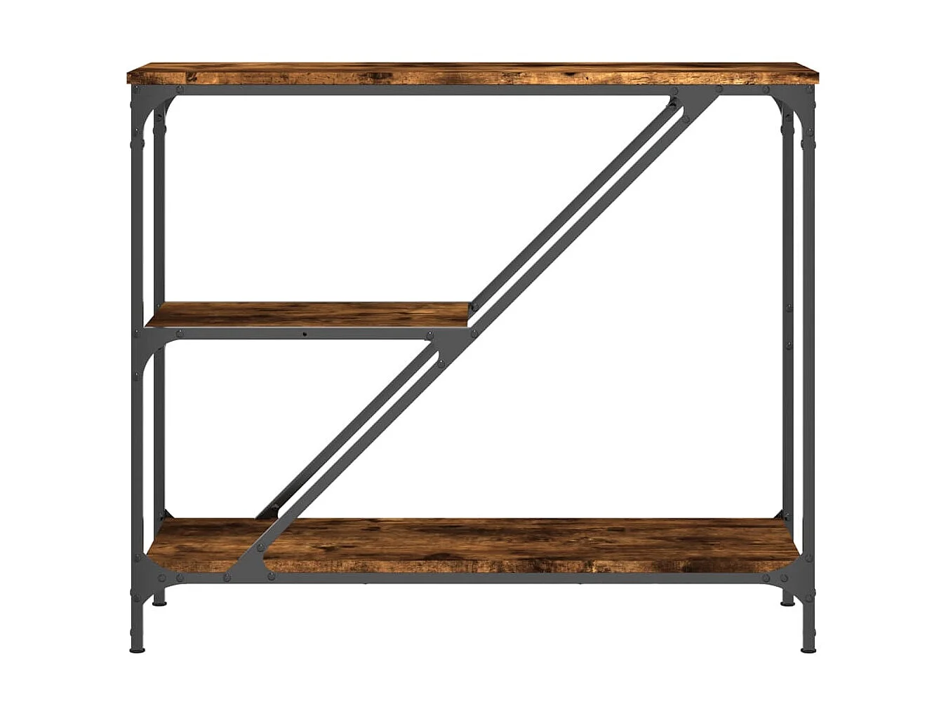 Console chêne fumé 88,5x30x75 cm bois d'ingénierie OFR62212 BonneVie Meuble