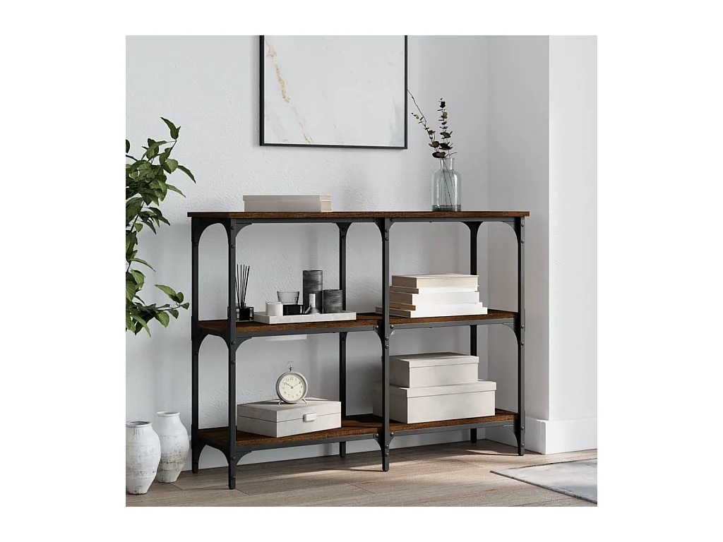 Console chêne marron 100x29x75 cm bois d'ingénierie OFR30287 BonneVie Meuble