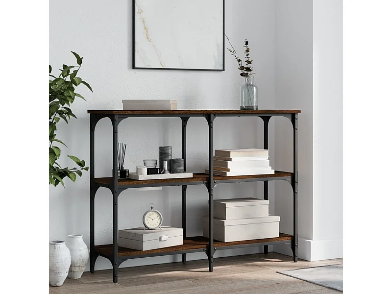 Console chêne marron 100x29x75 cm bois d'ingénierie OFR30287 BonneVie Meuble