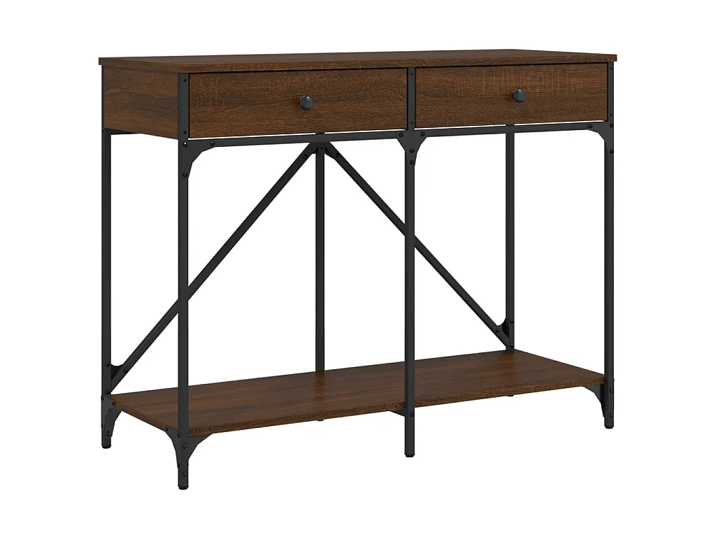 Console chêne marron 100x39x78,5 cm bois d'ingénierie OFR98686 BonneVie Meuble