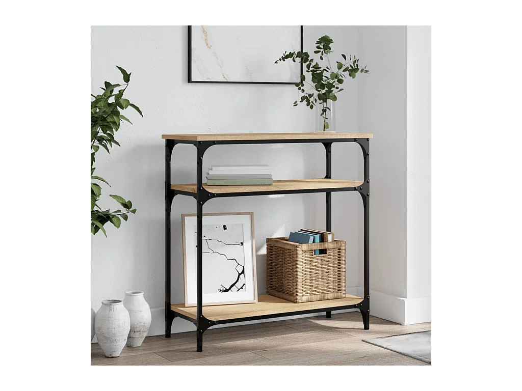Console chêne sonoma 75x29x75 cm bois d'ingénierie OFR69223 BonneVie Meuble