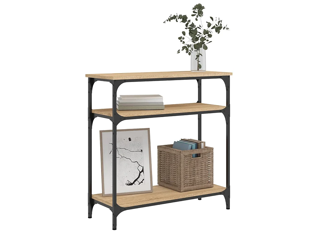 Mesa consola madera de ingeniería roble Sonoma 75x29x75 cm ES813880