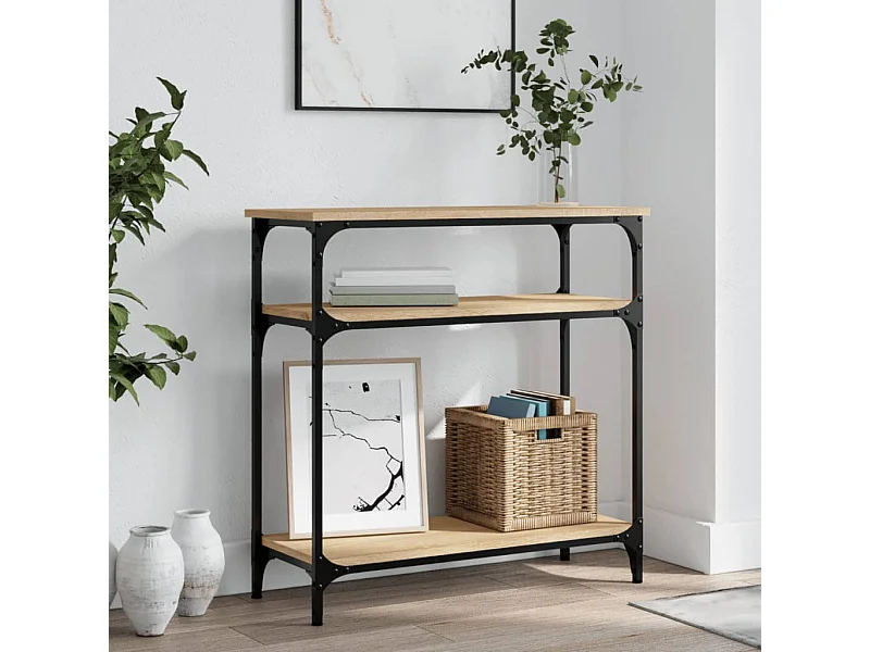 Console chêne sonoma 75x29x75 cm bois d'ingénierie OFR69223 BonneVie Meuble