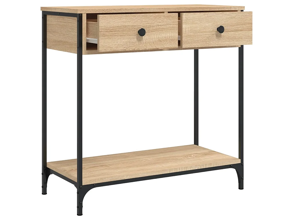 Table console, Table d'entrée pour salon, Bout de canapé, Table d'appoint chêne sonoma 75x34,5x75 cm bois d'ingénierie OLQ2563 BonneVie Meuble