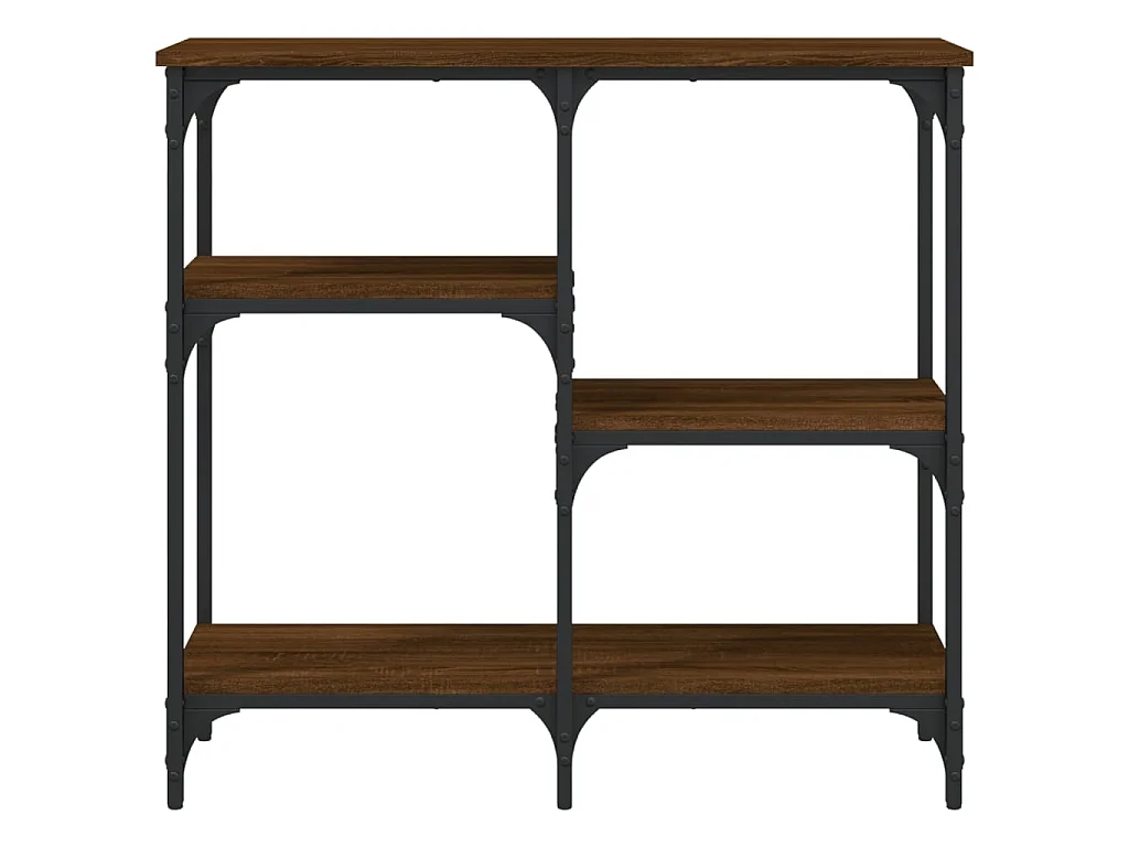 Mesa consola madera de ingeniería marrón roble 80x29x75 cm ES154740