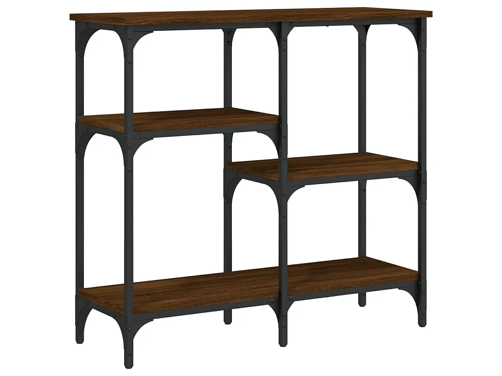 Console chêne marron 80x29x75 cm Bois d'ingénierie OFR80149 BonneVie Meuble