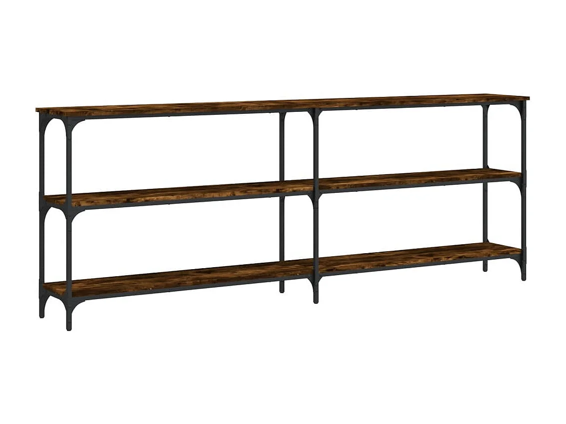 Console chêne fumé 200x29x75 cm bois d'ingénierie OFR67582 BonneVie Meuble