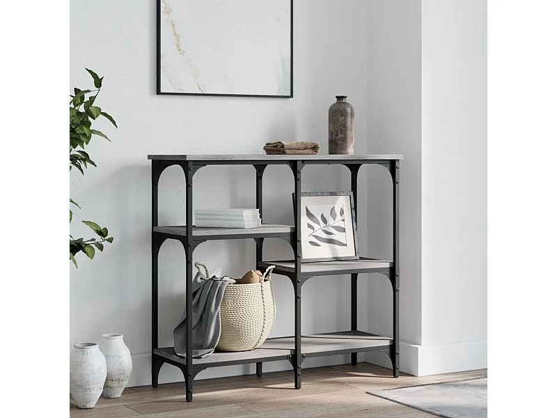 Mesa consola madera de ingeniería gris Sonoma 80x29x75 cm ES994612