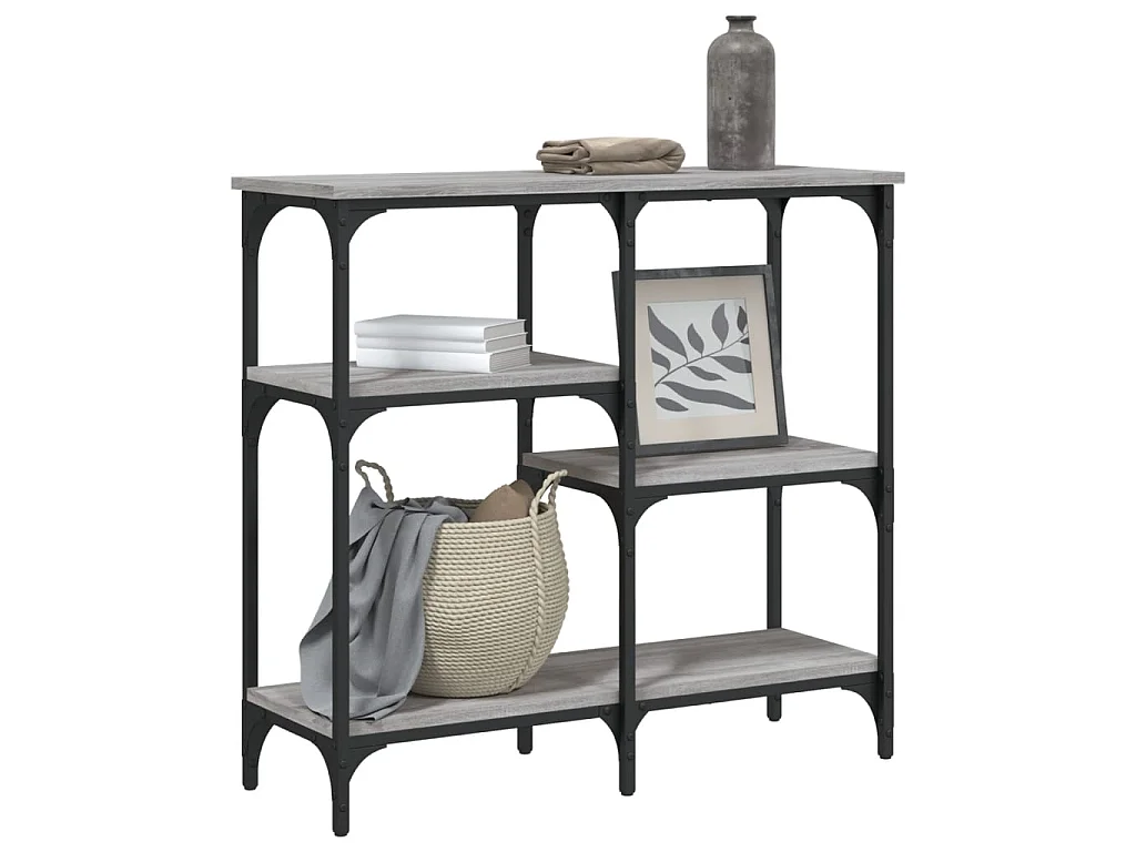 Console sonoma gris 80x29x75 cm bois d'ingénierie OFR46607 BonneVie Meuble