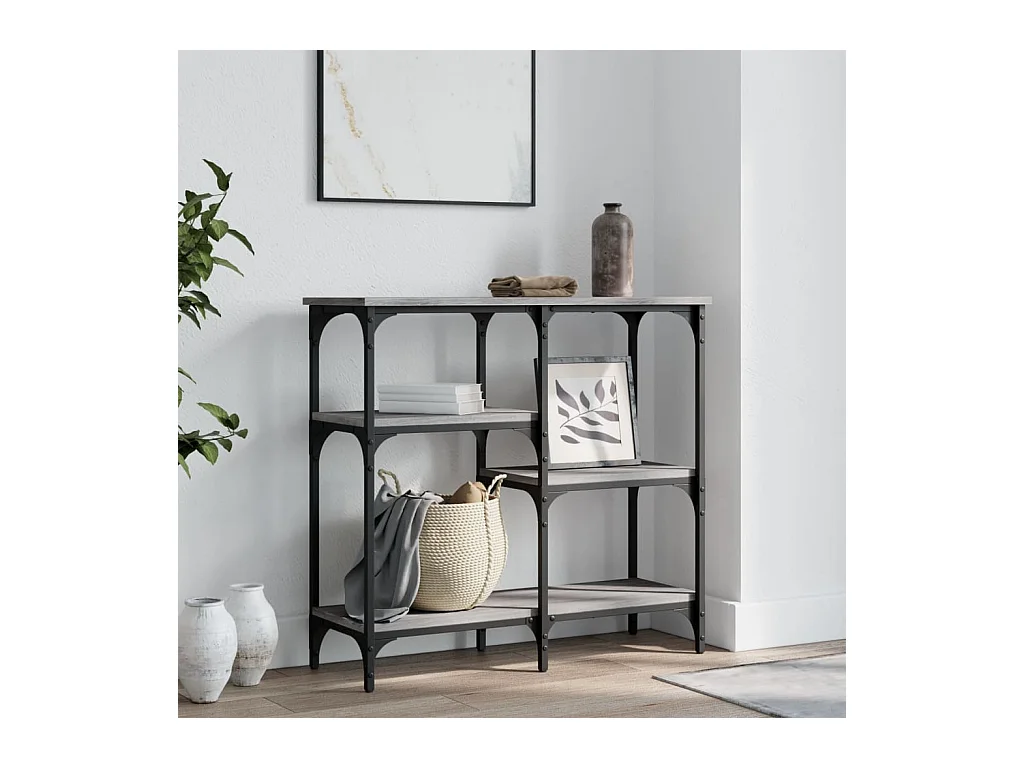 Console sonoma gris 80x29x75 cm bois d'ingénierie OFR46607 BonneVie Meuble