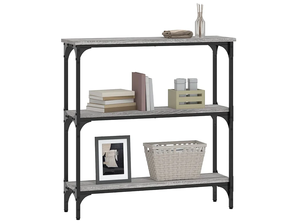 Console sonoma gris 75x22,5x75 cm bois d'ingénierie OFR95563 BonneVie Meuble