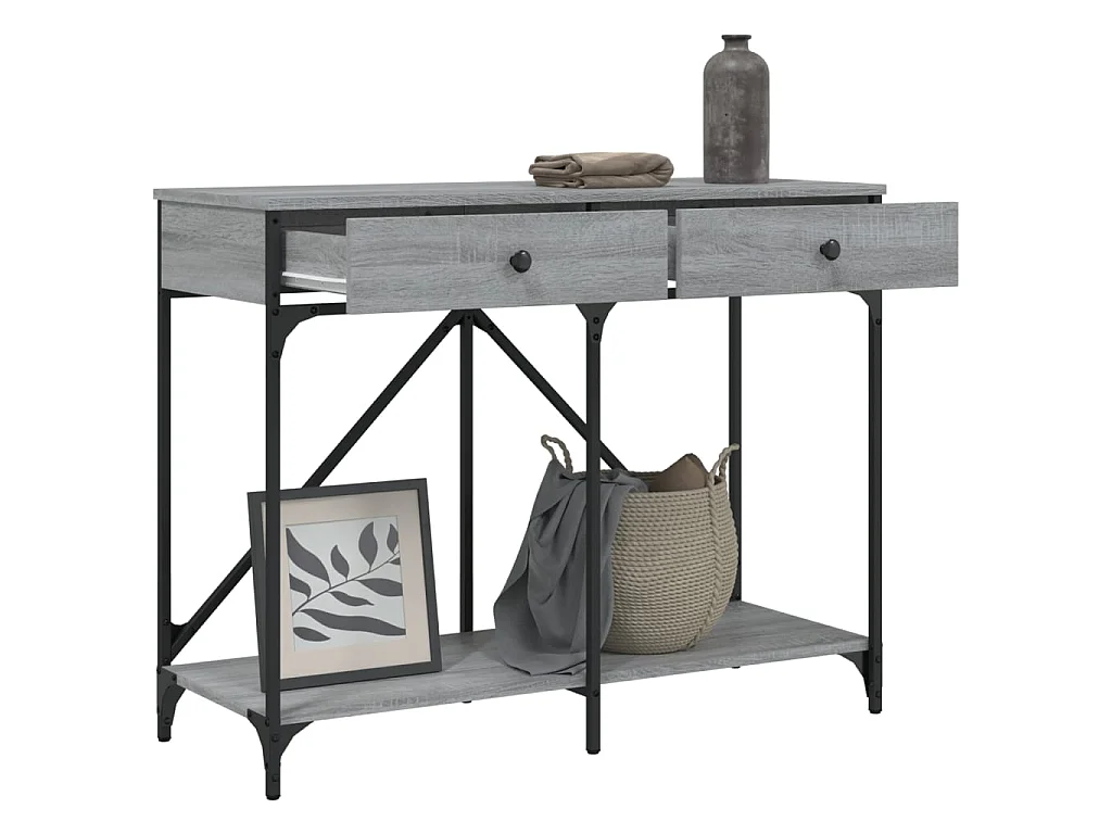 Console sonoma gris 100x39x78,5 cm bois d'ingénierie OFR79819 BonneVie Meuble