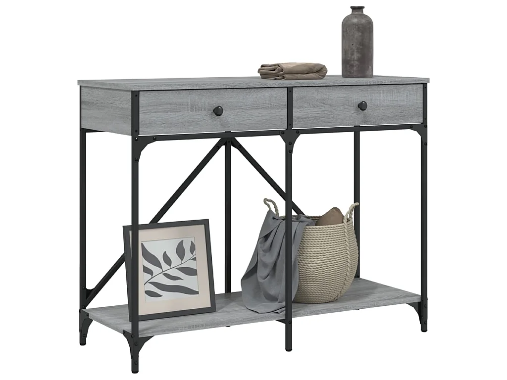 Console sonoma gris 100x39x78,5 cm bois d'ingénierie OFR79819 BonneVie Meuble