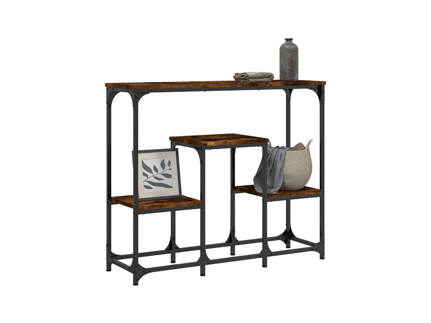 Wandtafel 89,5x28x76 cm bewerkt hout gerookt eikenkleurig NL625297