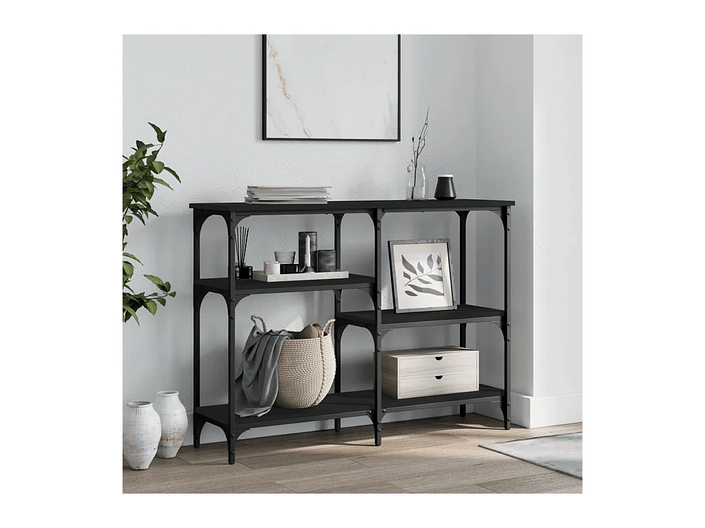Console noir 102x29x75 cm bois d'ingénierie OFR20818 BonneVie Meuble
