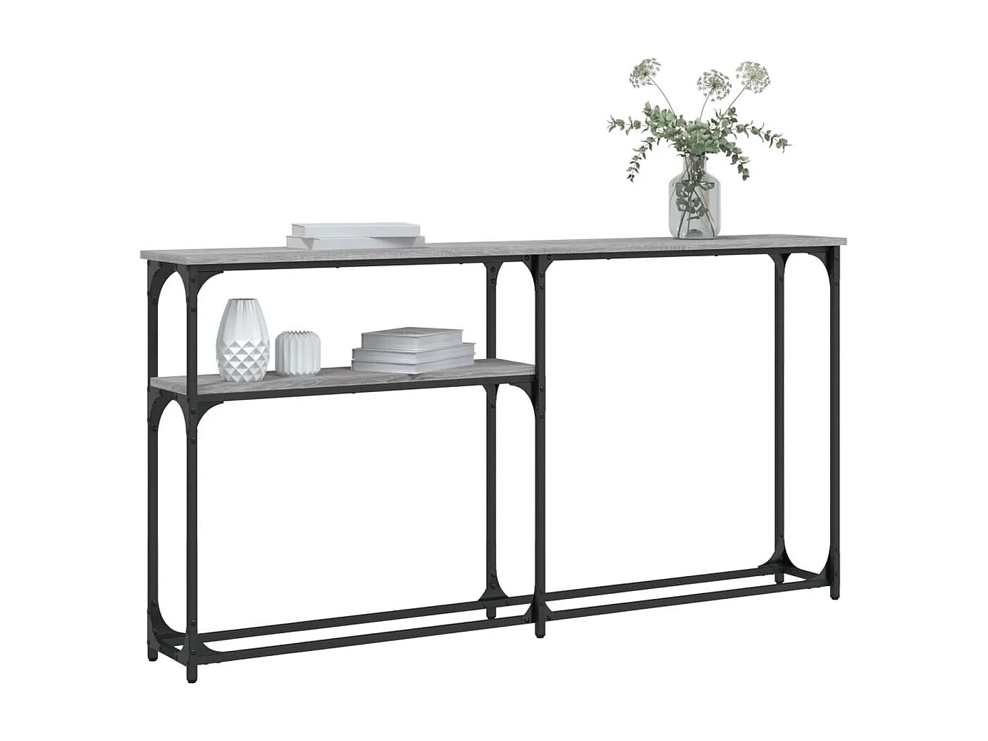 Wandtafel 145x22,5x75 cm bewerkt hout grijs sonoma eikenkleurig NL936972