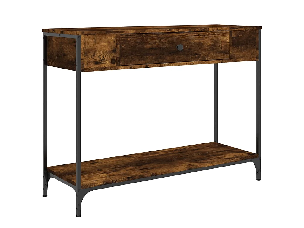 Console chêne fumé 100x34,5x75 cm bois d'ingénierie OFR36997 BonneVie Meuble