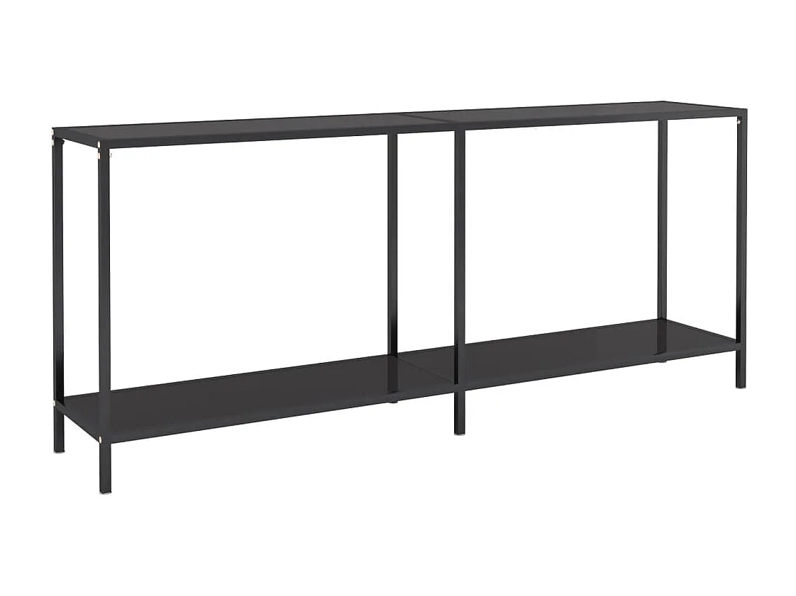 Console Noir 180x35x75,5 cm Verre trempé OFR67277 BonneVie Meuble