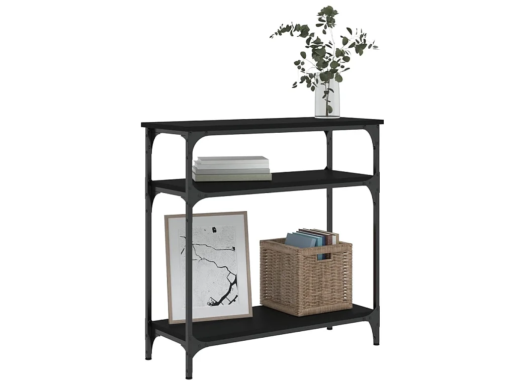 Console noir 75x29x75 cm bois d'ingénierie OFR69765 BonneVie Meuble