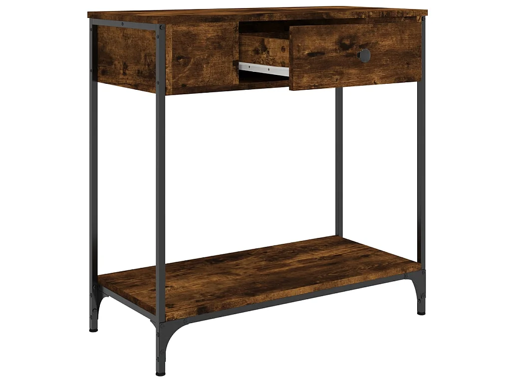 Console chêne fumé 75x34,5x75 cm bois d'ingénierie OFR61266 BonneVie Meuble