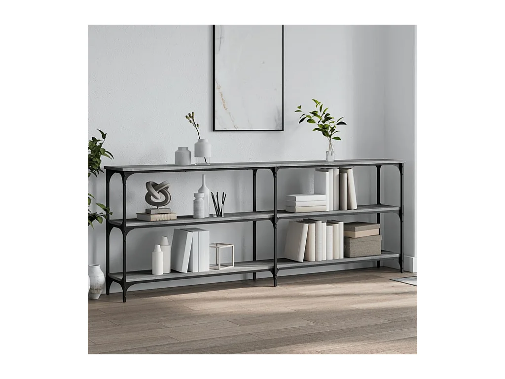 Console sonoma gris 200x29x75 cm bois d'ingénierie OFR28921 BonneVie Meuble