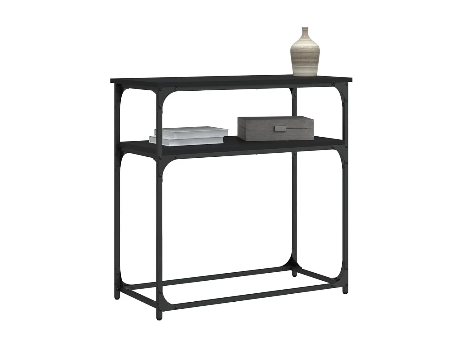 Console noir 75x35,5x75 cm bois d'ingénierie OFR57083 BonneVie Meuble