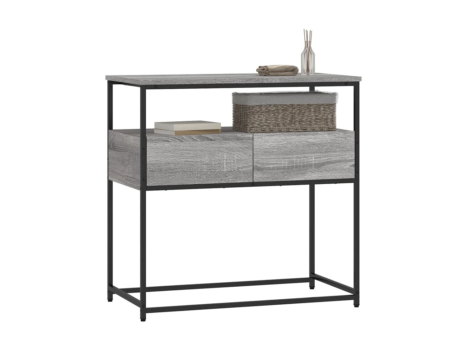 Console sonoma gris 75x40x75 cm bois d'ingénierie OFR66258 BonneVie Meuble