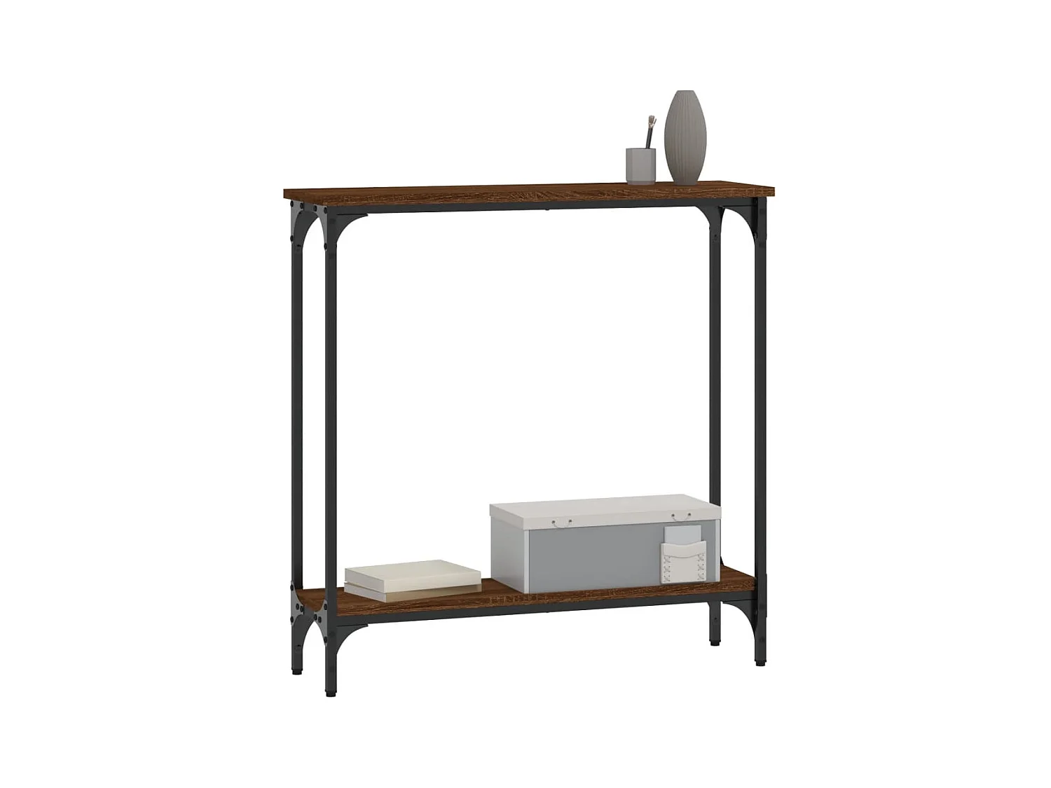 Wandtafel 75x22,5x75 cm bewerkt hout bruin eikenkleur NL970777